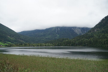 Fototapeta na wymiar Idyllic Lake Lunz in Lower Austria on a cloudy day