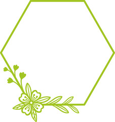 Hexagonal Floral Frame. vector