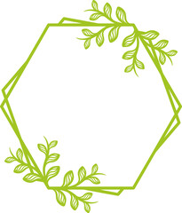 Hexagonal Floral Frame. vector