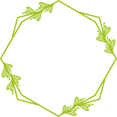 Hexagonal Floral Frame. vector
