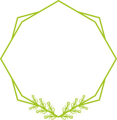 Hexagonal Floral Frame. vector