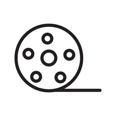 Film reel icon. Symbol for website design, logo.