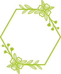 Hexagonal Floral Frame. vector