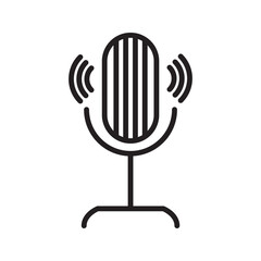 Microphone Icon Editable Stroke. Pixel Perfect Vector