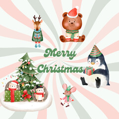 Merry Christmas postcard