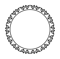 Beautiful round frame design concept of love symbols isolated on white background - vector illustration