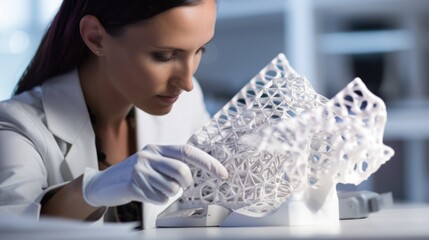 3D printed medical printer. Modern technologies in medicine and science. Printing human organs for operations and implantation. The concept of medicine development.