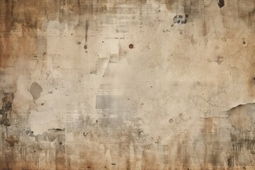 Old paper background with grunge textures and stains. Can be used as background, Newspaper paper grunge vintage old aged texture background, AI Generated