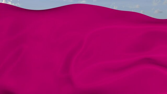 Loop der rosa Fahne wehend im Wind als Nahaufnahme 4K