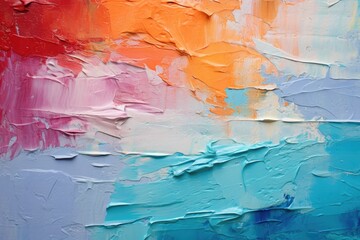 Painting close up of colorful abstract art background texture with brushstrokes, Oil paint texture...