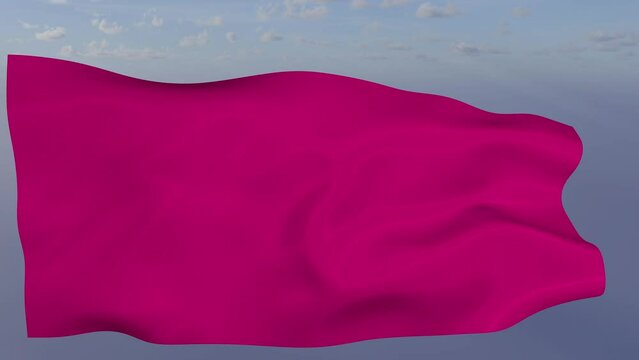 Loop der rosa Fahne wehend im Wind als Nahaufnahme 4K