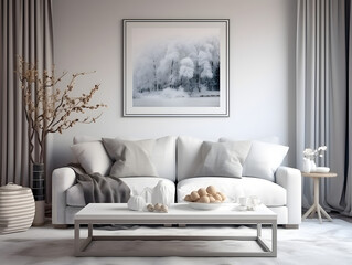 Fototapeta na wymiar Room with white furniture 