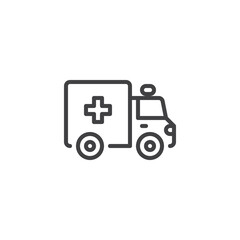 Ambulance car line icon