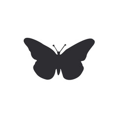 butterfly icon isolated on white