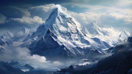 winter mountain heaven snow landscape illustration ice scenic, glacier sunlight, hill rock winter mountain heaven snow landscape