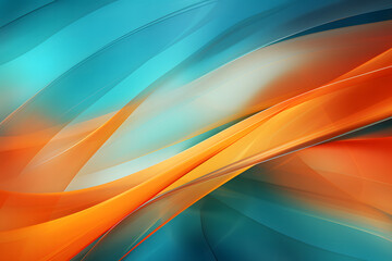 Vibrant Abstract Artwork in Orange, Teal, and Blue Hues with Light Refractionsvb.