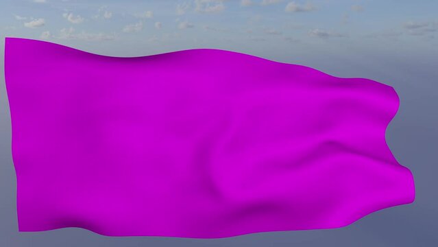 Loop der pinke Fahne wehend im Wind als Nahaufnahme 4K