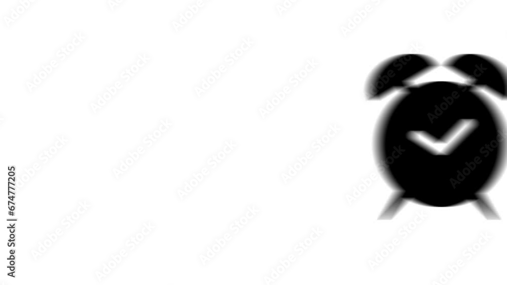 Poster animation set, alarm clock symbol. for creating masks and more. animations: transparency, zooms, tra