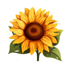 Fototapeta premium Sunflower flat illustration