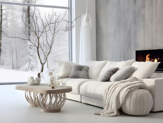 Room with white furniture 