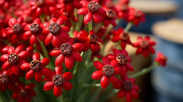 red and yellow flowers HD 8K wallpaper Stock Photographic Image 