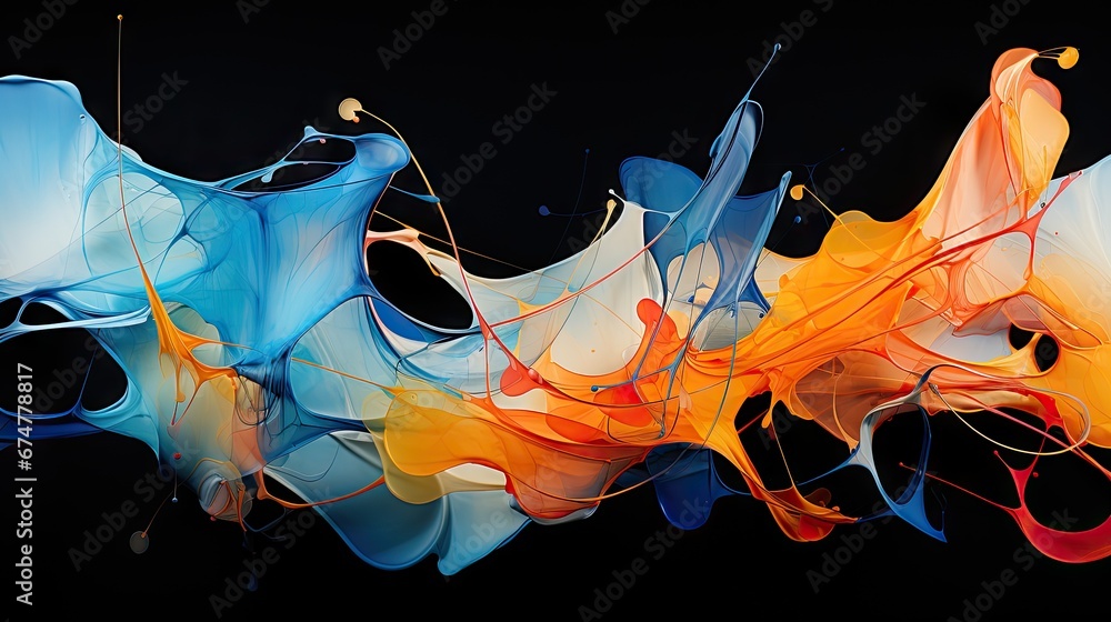 Poster a multicolored abstract painting on a black background with a black background and a black backgroun