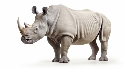 Obraz premium white rhinoceros, square-lipped rhinoceros isolated on white background