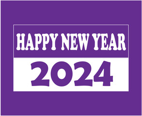 Happy New Year Holiday Abstract Purple And White Design Vector Logo Symbol Illustration
