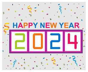 Happy New Year Holiday Abstract Colorful Design Vector Logo Symbol Illustration