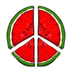 slice of watermelon vector illustration