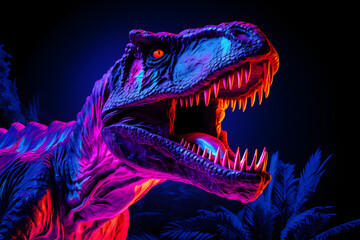 Enchanting UV Blacklight dinosaur Photography.