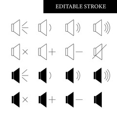 Icon sheet music icons loud editable stroke