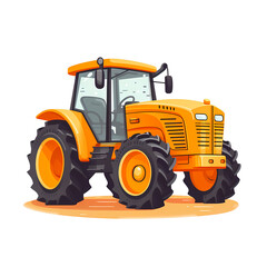 tractor flat illustration