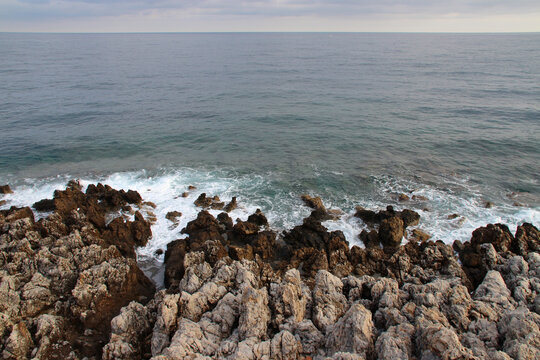 mediterranean sea in rethymno in crete in greece