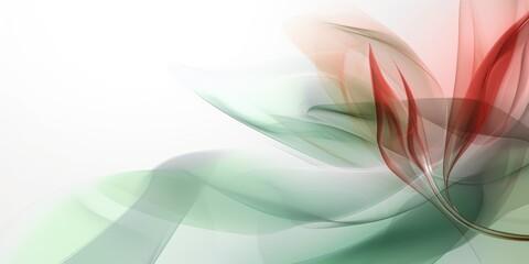 Beautiful abstract red and green transparent floral design background. beautiful Generative AI AIG32