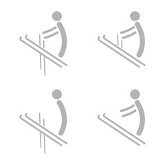 skier icon on a white background, vector illustration