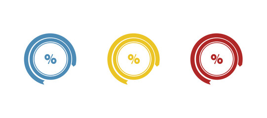 percentage circle icon on a white background, vector illustration