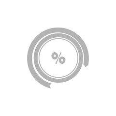 percentage circle icon on a white background, vector illustration