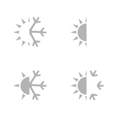 Obraz premium winter summer icon, snowflake and sun on a white background, vector illustration