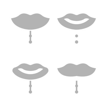 lip mask icon on a white background, vector illustration