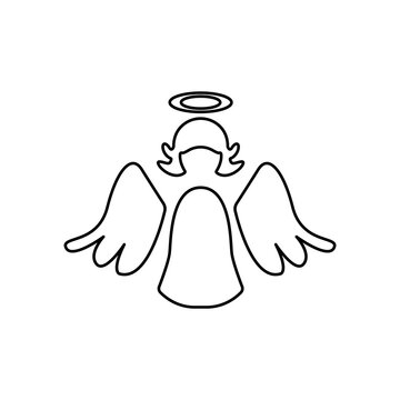 little angels icon on a white background, vector illustration