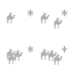 Obraz premium sages on camels icon on white background, vector illustration