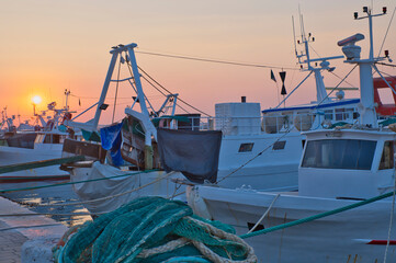 sunrise, port of Manfredonia, Puglia, Italy