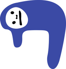 Number seven sloth illustration