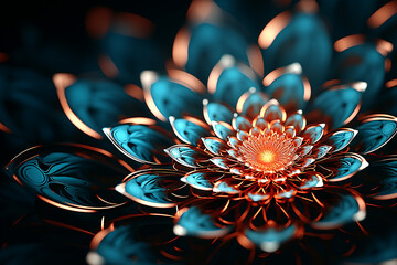 Fraktale Ornamente Florale Strukturen Spiralen in Metall Optik © paganin