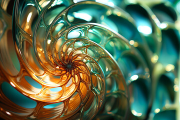 Fraktale Ornamente Florale Strukturen Spiralen in Metall Optik © paganin