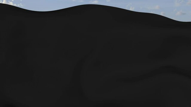 Loop der schwarze Fahne wehend im Wind als Nahaufnahme 4K