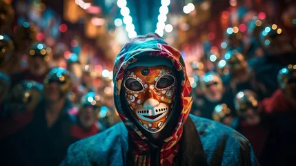 Photo sur Plexiglas Carnaval A man in a carnival mask