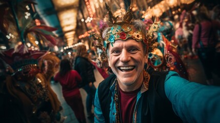 Obraz premium A man in a carnival mask