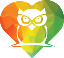 Owl love vector logo design. Owl logo or icons. Easy editable layered vector illustration.
